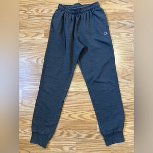 Champion Powerblend Jogger Sweatpants Gray Logo Athletic Lounge Pants Size M